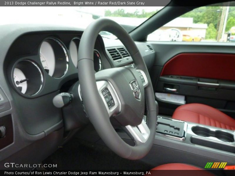 Bright White / Radar Red/Dark Slate Gray 2013 Dodge Challenger Rallye Redline