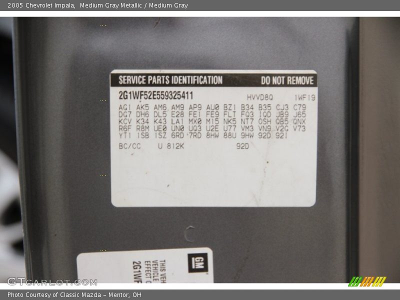 Medium Gray Metallic / Medium Gray 2005 Chevrolet Impala