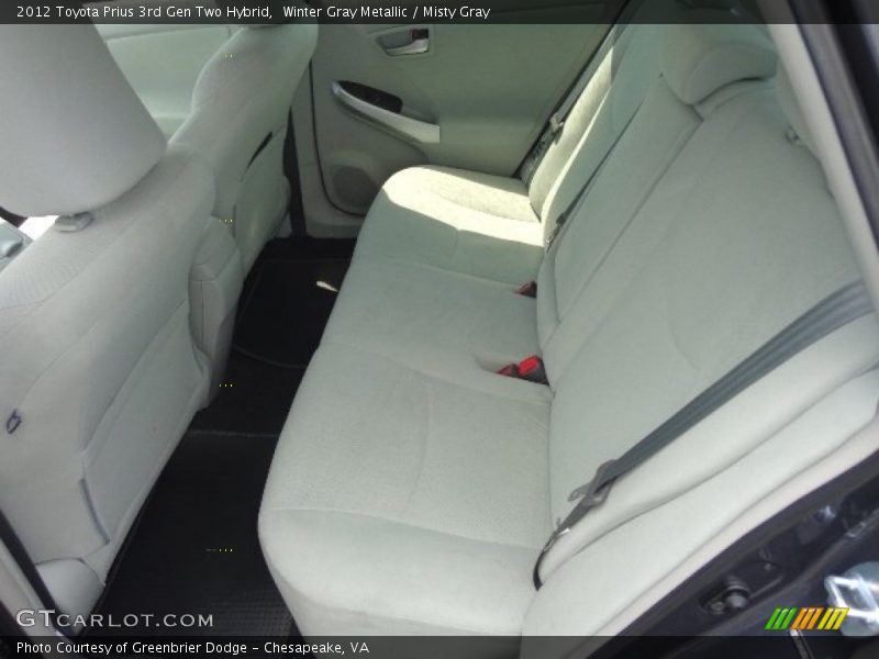 Rear Seat of 2012 Prius 3rd Gen Two Hybrid