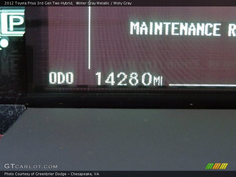 Winter Gray Metallic / Misty Gray 2012 Toyota Prius 3rd Gen Two Hybrid