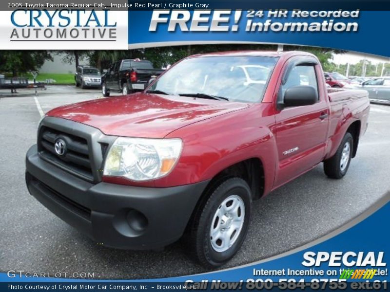 Impulse Red Pearl / Graphite Gray 2005 Toyota Tacoma Regular Cab