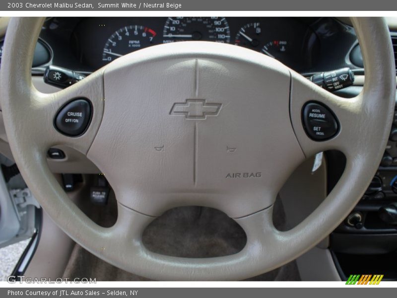 Summit White / Neutral Beige 2003 Chevrolet Malibu Sedan