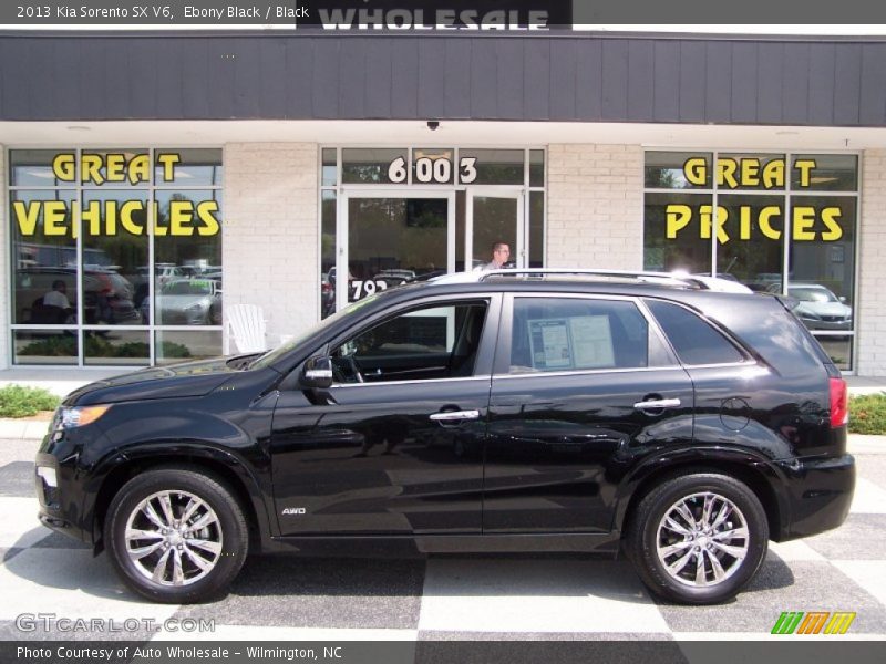 Ebony Black / Black 2013 Kia Sorento SX V6