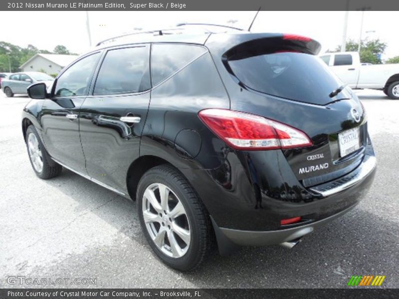 Super Black / Beige 2012 Nissan Murano LE Platinum Edition