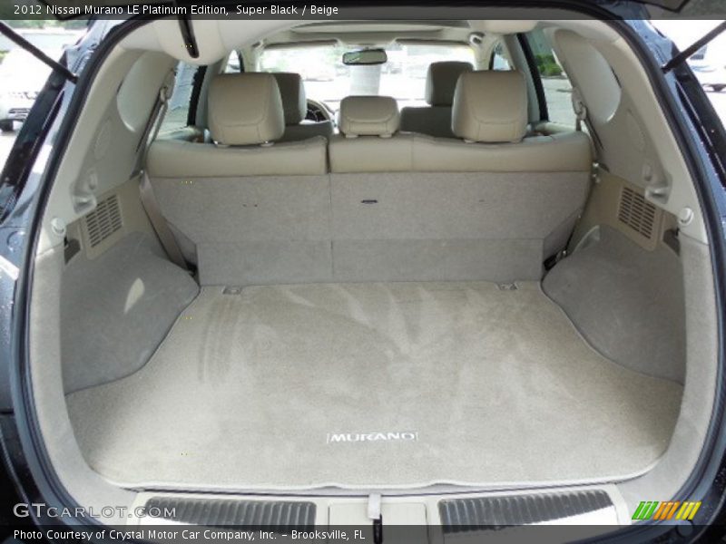 Super Black / Beige 2012 Nissan Murano LE Platinum Edition