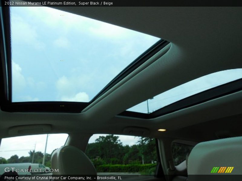 Super Black / Beige 2012 Nissan Murano LE Platinum Edition