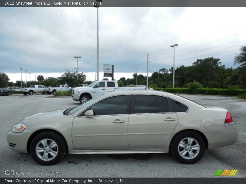 Gold Mist Metallic / Neutral 2012 Chevrolet Impala LS