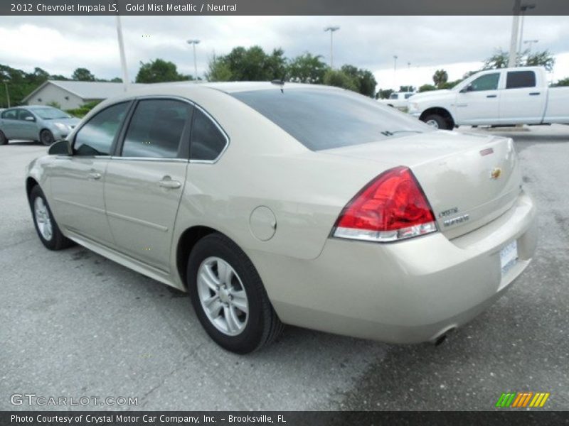 Gold Mist Metallic / Neutral 2012 Chevrolet Impala LS