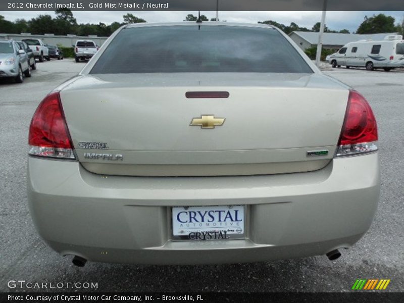 Gold Mist Metallic / Neutral 2012 Chevrolet Impala LS
