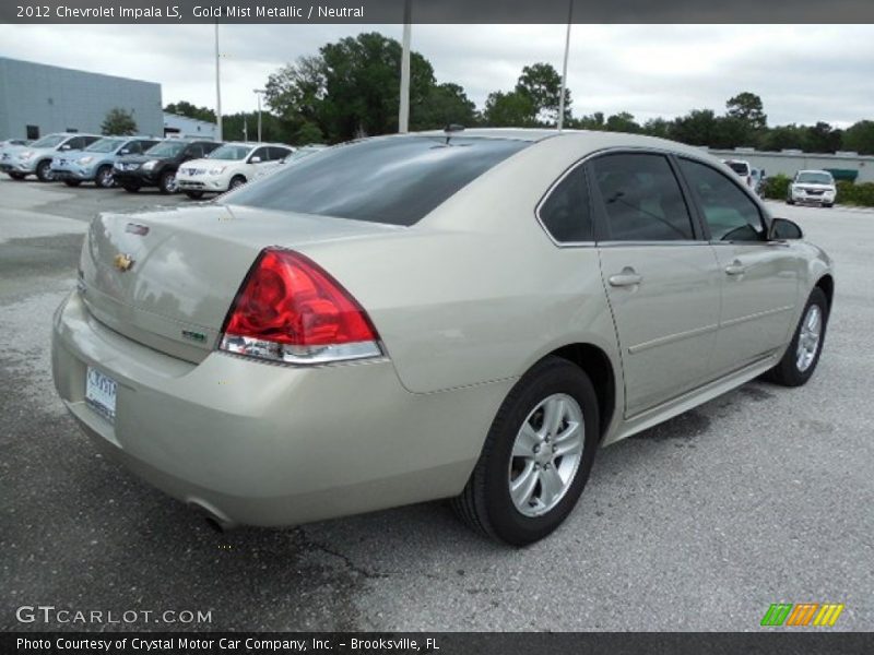 Gold Mist Metallic / Neutral 2012 Chevrolet Impala LS