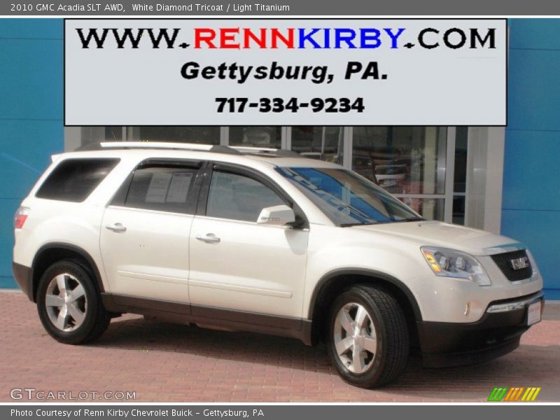 White Diamond Tricoat / Light Titanium 2010 GMC Acadia SLT AWD