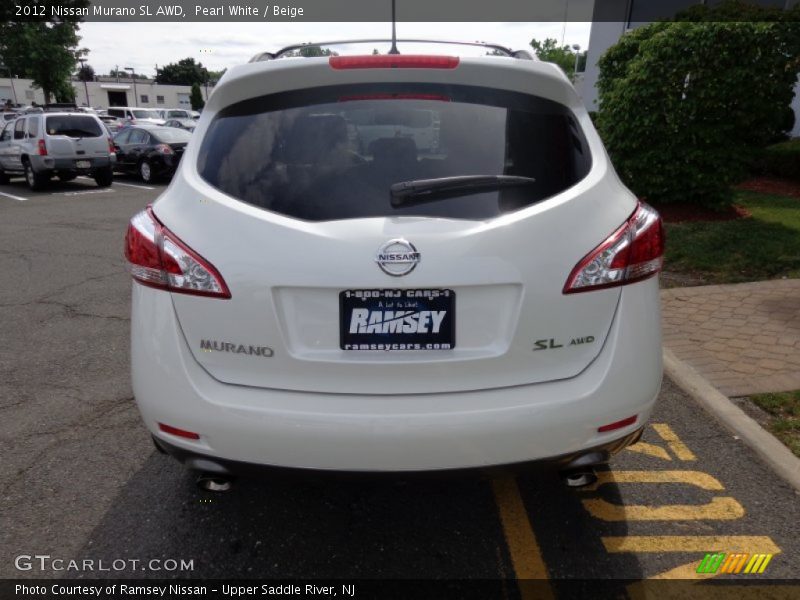 Pearl White / Beige 2012 Nissan Murano SL AWD