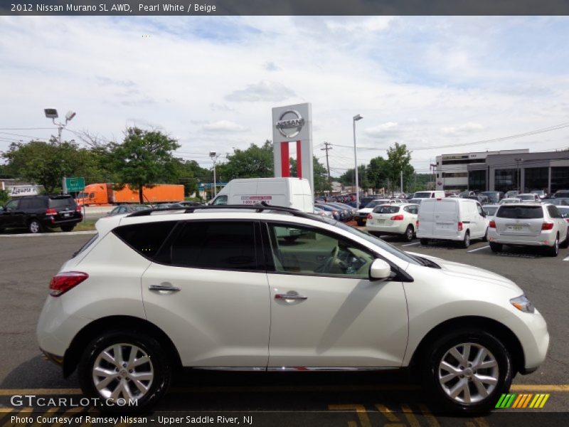 Pearl White / Beige 2012 Nissan Murano SL AWD