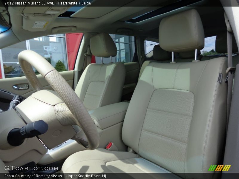 Pearl White / Beige 2012 Nissan Murano SL AWD