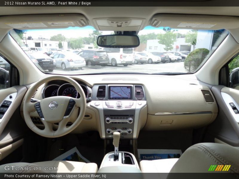 Pearl White / Beige 2012 Nissan Murano SL AWD