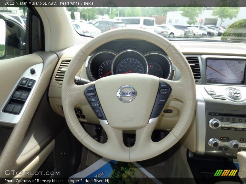 Pearl White / Beige 2012 Nissan Murano SL AWD