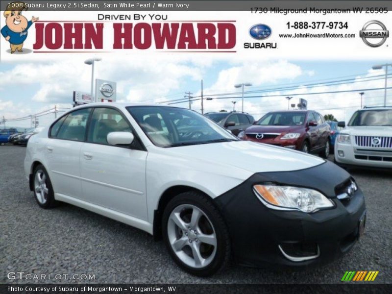 Satin White Pearl / Warm Ivory 2008 Subaru Legacy 2.5i Sedan