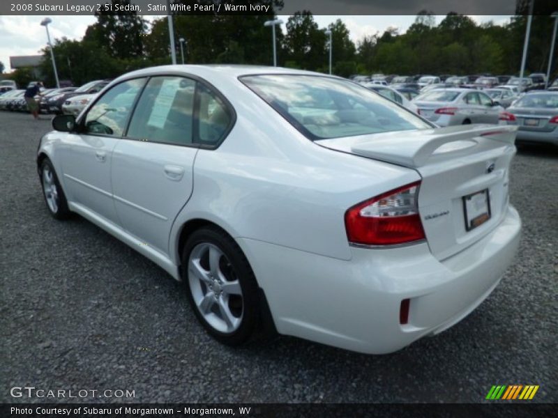 Satin White Pearl / Warm Ivory 2008 Subaru Legacy 2.5i Sedan