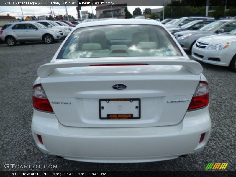 Satin White Pearl / Warm Ivory 2008 Subaru Legacy 2.5i Sedan