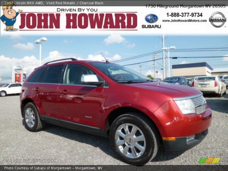 Vivid Red Metallic / Charcoal Black 2007 Lincoln MKX AWD