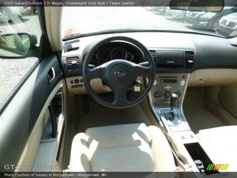 Champagne Gold Opal / Taupe Leather 2007 Subaru Outback 2.5i Wagon
