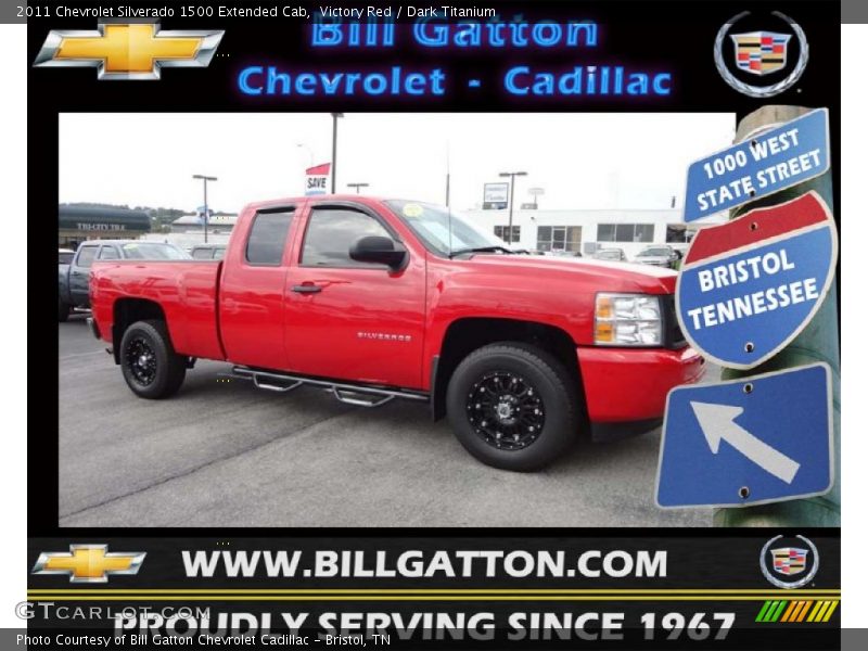 Victory Red / Dark Titanium 2011 Chevrolet Silverado 1500 Extended Cab