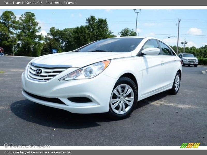 Pearl White / Camel 2011 Hyundai Sonata GLS
