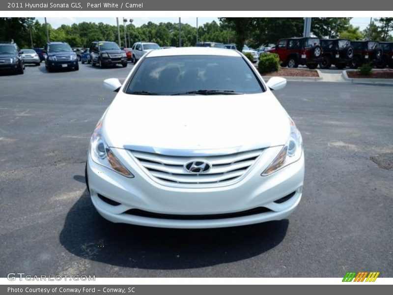 Pearl White / Camel 2011 Hyundai Sonata GLS