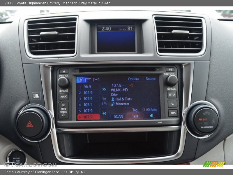 Magnetic Gray Metallic / Ash 2013 Toyota Highlander Limited