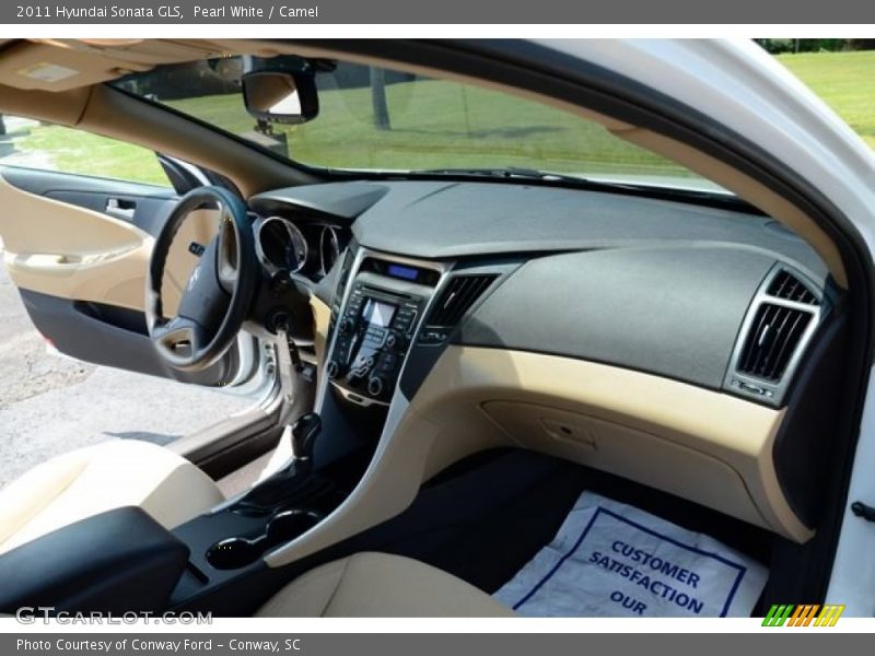 Pearl White / Camel 2011 Hyundai Sonata GLS