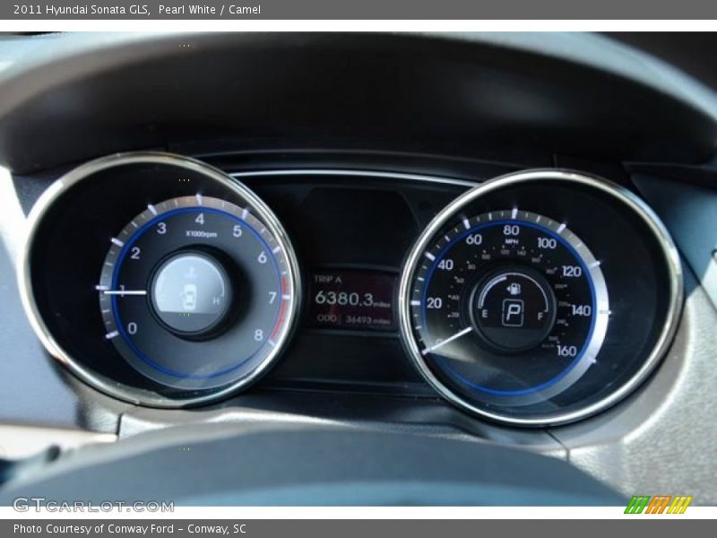 Pearl White / Camel 2011 Hyundai Sonata GLS