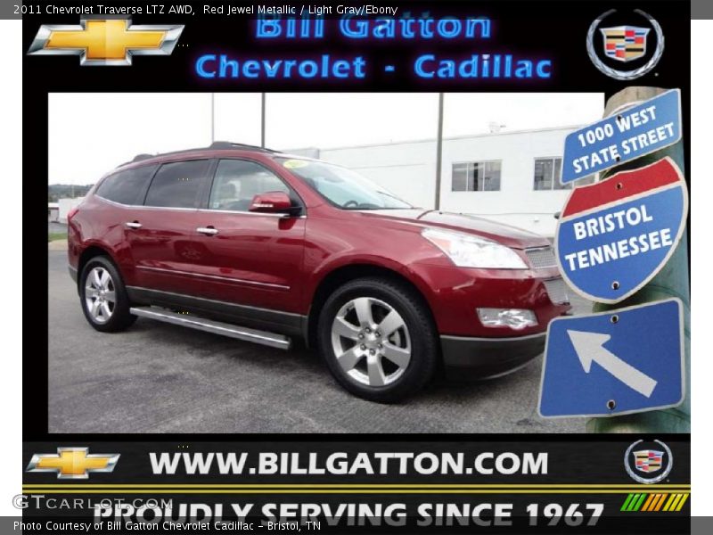 Red Jewel Metallic / Light Gray/Ebony 2011 Chevrolet Traverse LTZ AWD