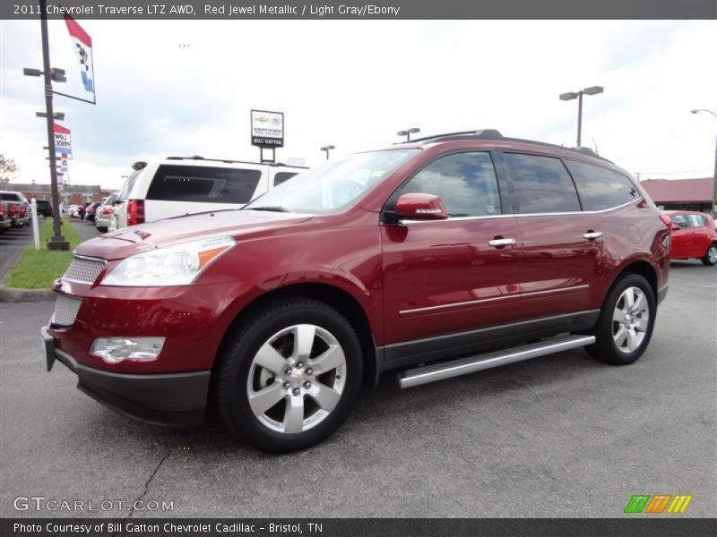 Red Jewel Metallic / Light Gray/Ebony 2011 Chevrolet Traverse LTZ AWD
