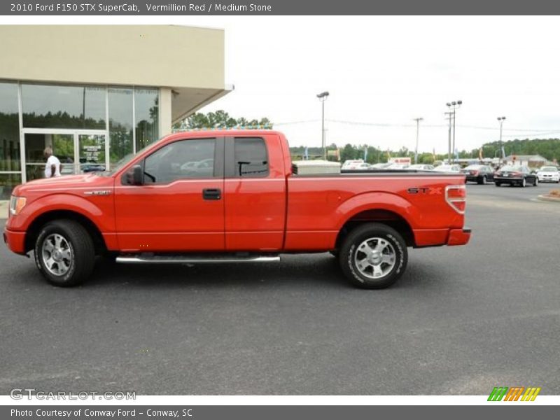 Vermillion Red / Medium Stone 2010 Ford F150 STX SuperCab