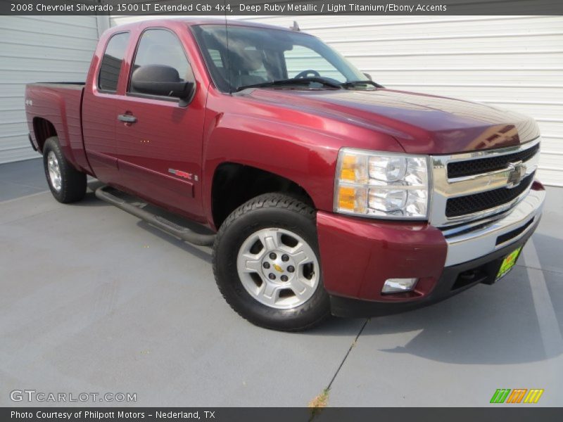 Deep Ruby Metallic / Light Titanium/Ebony Accents 2008 Chevrolet Silverado 1500 LT Extended Cab 4x4