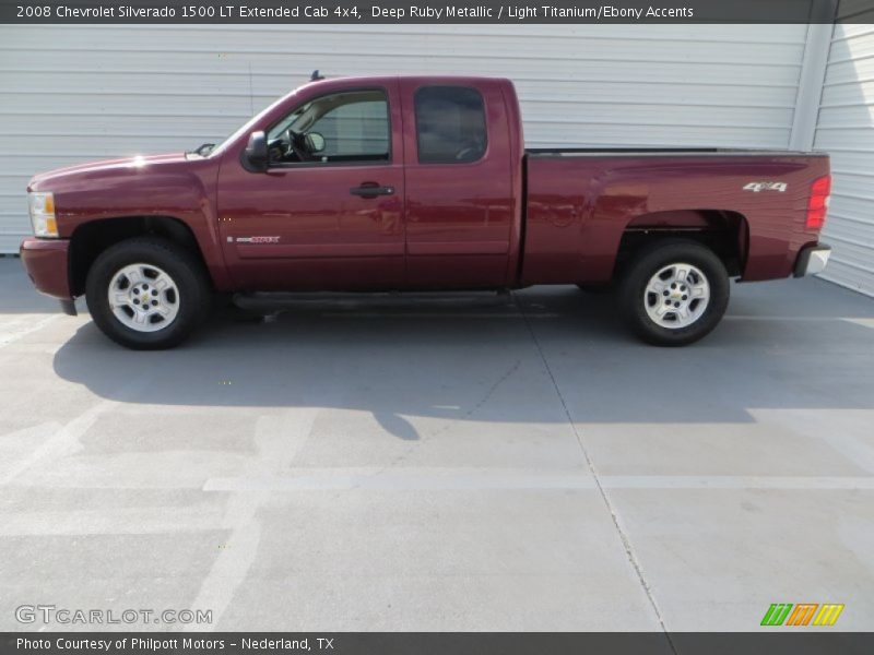 Deep Ruby Metallic / Light Titanium/Ebony Accents 2008 Chevrolet Silverado 1500 LT Extended Cab 4x4
