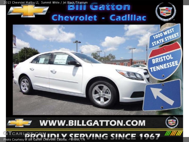 Summit White / Jet Black/Titanium 2013 Chevrolet Malibu LS