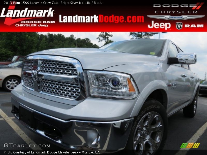 Bright Silver Metallic / Black 2013 Ram 1500 Laramie Crew Cab