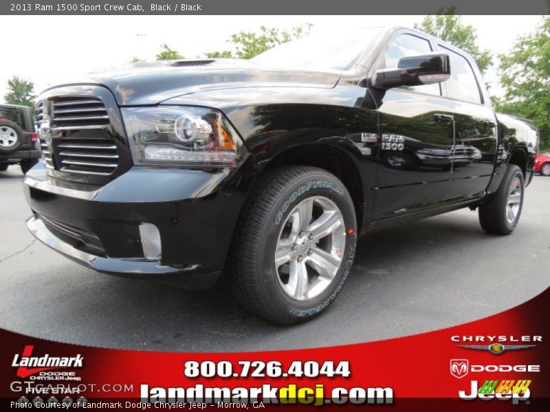 Black / Black 2013 Ram 1500 Sport Crew Cab