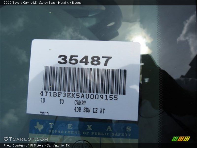 Sandy Beach Metallic / Bisque 2010 Toyota Camry LE