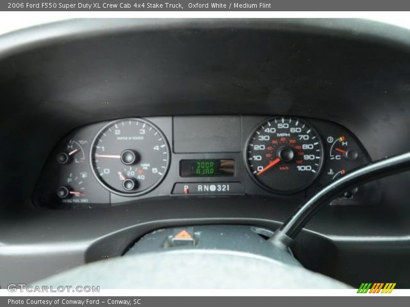 Oxford White / Medium Flint 2006 Ford F550 Super Duty XL Crew Cab 4x4 Stake Truck