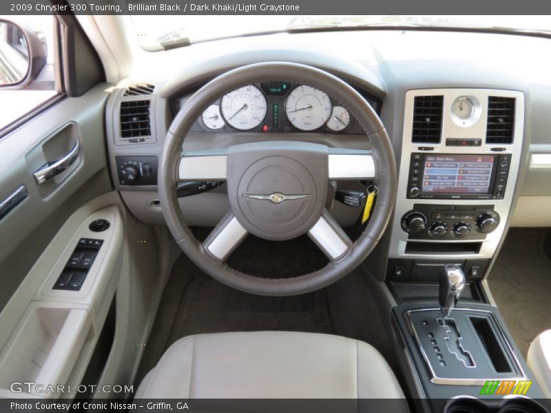 Brilliant Black / Dark Khaki/Light Graystone 2009 Chrysler 300 Touring