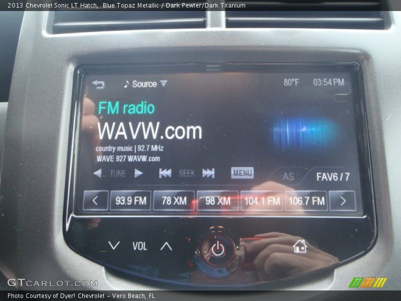 Blue Topaz Metallic / Dark Pewter/Dark Titanium 2013 Chevrolet Sonic LT Hatch