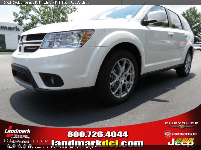 White / R/T Black/Red Stitching 2013 Dodge Journey R/T