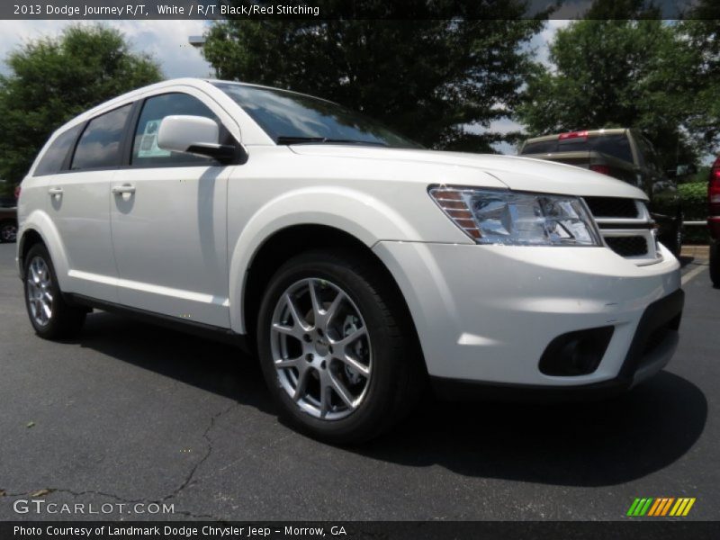 White / R/T Black/Red Stitching 2013 Dodge Journey R/T