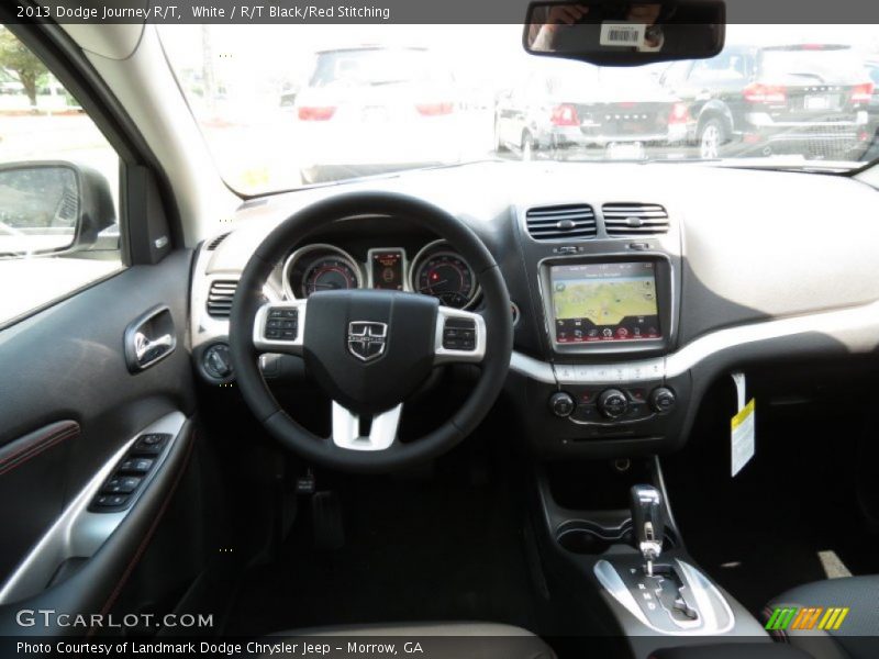 White / R/T Black/Red Stitching 2013 Dodge Journey R/T