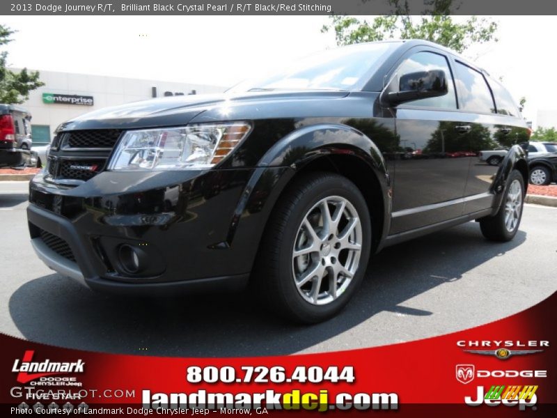 Brilliant Black Crystal Pearl / R/T Black/Red Stitching 2013 Dodge Journey R/T