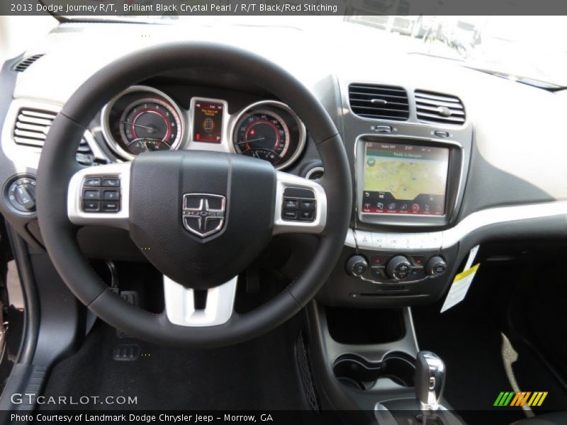 Brilliant Black Crystal Pearl / R/T Black/Red Stitching 2013 Dodge Journey R/T
