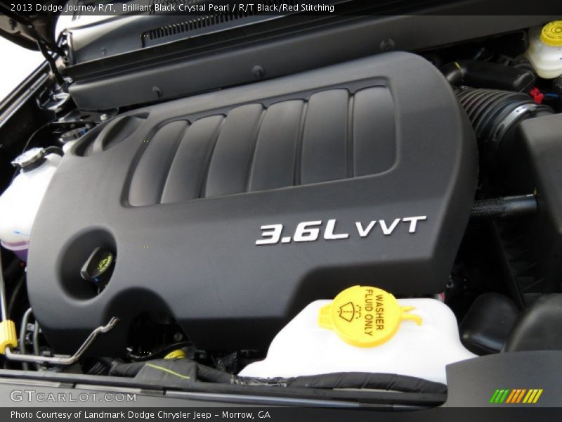 Brilliant Black Crystal Pearl / R/T Black/Red Stitching 2013 Dodge Journey R/T