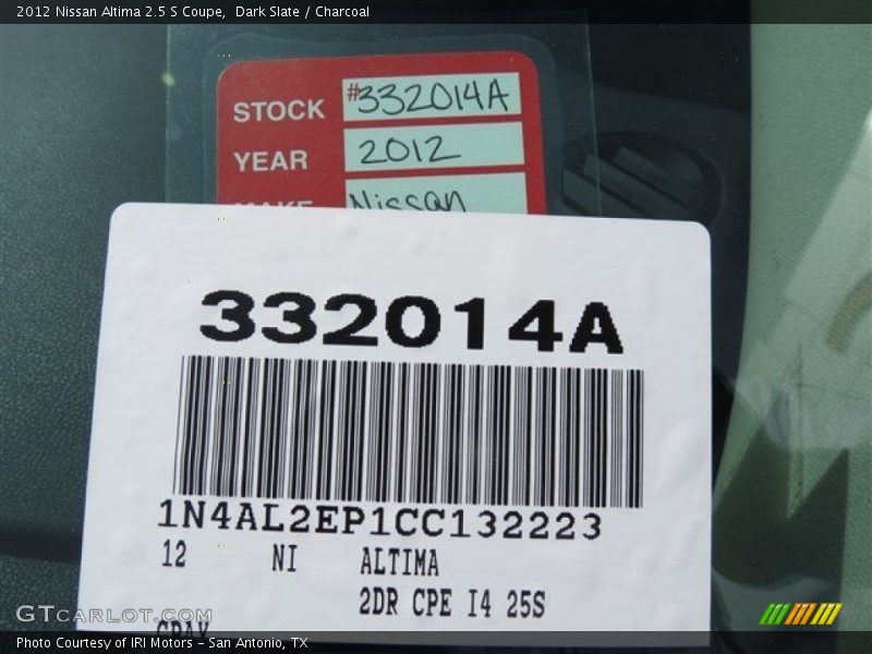 Dark Slate / Charcoal 2012 Nissan Altima 2.5 S Coupe